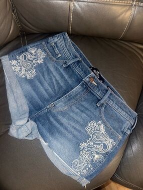 Hollister Light Blue High-Rise Denim Shorts